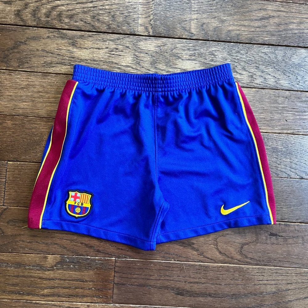 Nike Boy's 6 Soccer Shorts Barcelona Spain Professional Futbol Blue